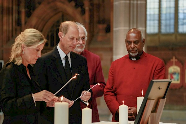 Prince Edward, Earl of Wessex and Sophie, Countess of Wessex, visit Manchester Cathedral