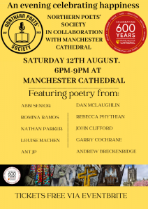 Northern Poets' Society at Manchester Cathedral: An evening celebrating happiness