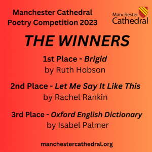 Manchester Cathedral Poetry Competition 2023 Prize Ceremony