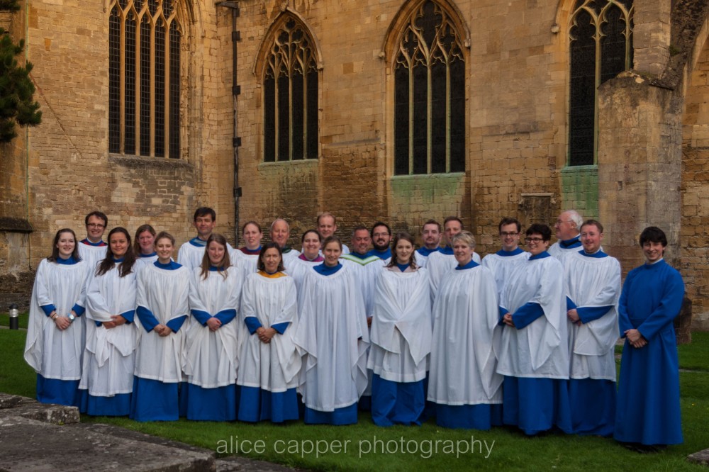 The Voluntary Choir outside the Cathedral