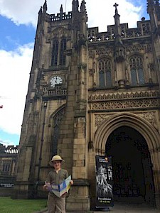  Manchester Cathedral’s youngest tour guide Blaise takes families on a medieval safari for Dig the City 2015