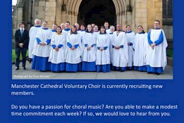 Manchester Cathedral Voluntary Choir is currently recruiting new members!