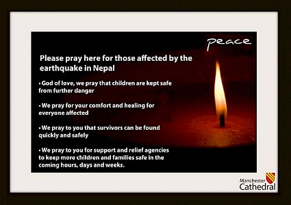 A special prayer station has been set up in Manchester Cathedral to remember those affected by the earthquake in Nepal